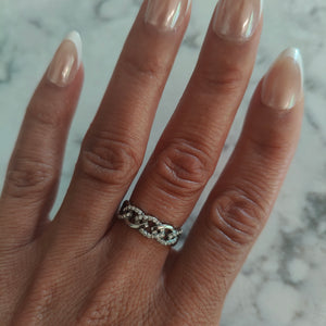Stainless Steel Edith Ring with AAA Grade Cubic Zirconias