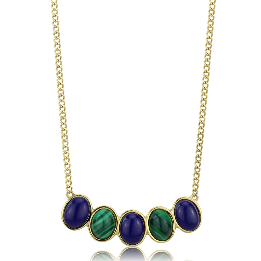 14K Gold-Plated Nadine Necklace with Lapis Stone