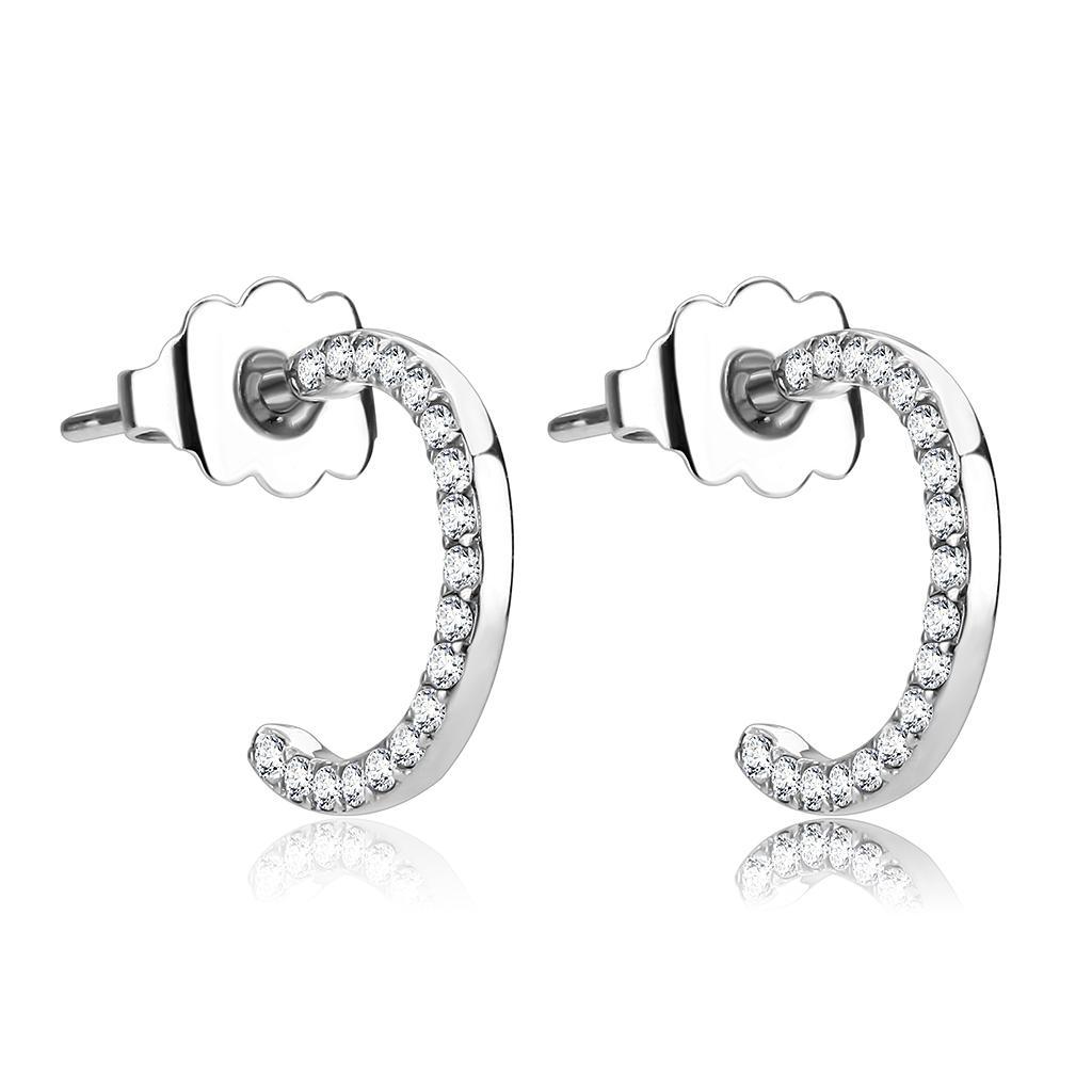 Stainless Steel Vivienne Hoop Earrings with AAA Grade Cubic Zirconias