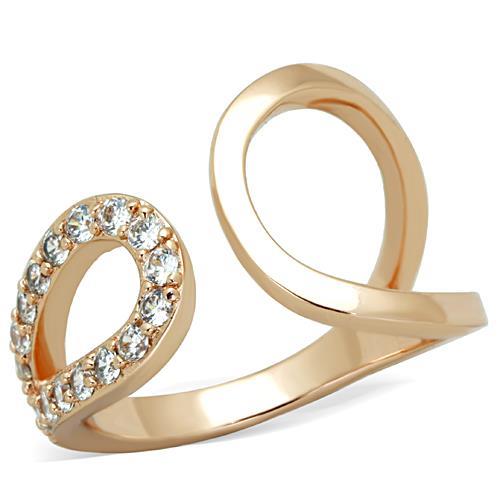 14K Rose Gold-Plated Aurora Ring with AAA Cubic Zirconias