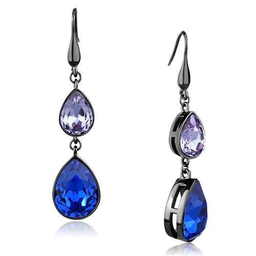 Stainless Steel Purple and Blue Celeste Earrings with Top Grade Crystals