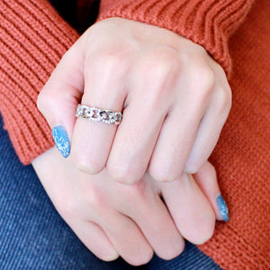 Stainless Steel Edith Ring with AAA Grade Cubic Zirconias