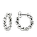 Stainless Steel Onda Twist Hoop Earrings
