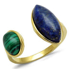 14K Gold-Plated Nadine Ring with Lapis Stone