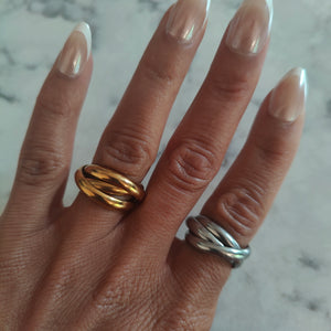 14K Gold-Plated Interlocking Leona Ring