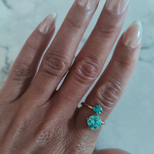 14K Gold-Plated Azure Ring with AAA Grade Cubic Zirconias
