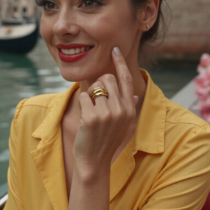 14K Gold-Plated Interlocking Leona Ring