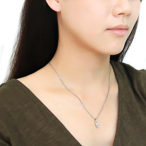 Stainless Steel Luna Necklace with AAA Grade Cubic Zirconias