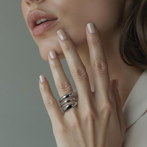 Stainless Steel Swirl Sureya Ring