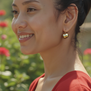 14K Gold-Plated Puffy Heart Valentina Earrings