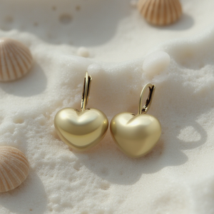 14K Gold-Plated Puffy Heart Valentina Earrings