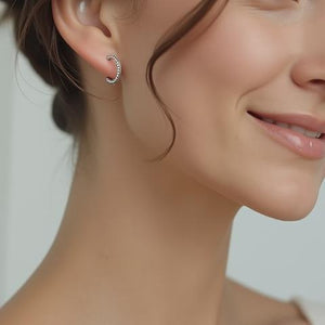 Stainless Steel Vivienne Hoop Earrings with AAA Grade Cubic Zirconias