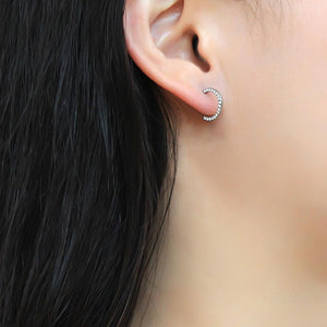 Stainless Steel Vivienne Hoop Earrings with AAA Grade Cubic Zirconias