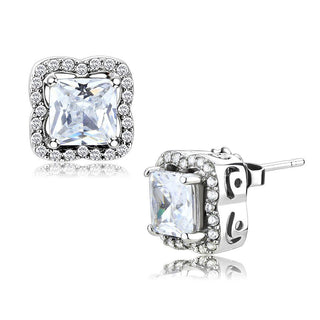 Stainless Steel Silverpeak Earrings with AAA Grade Cubic Zirconias