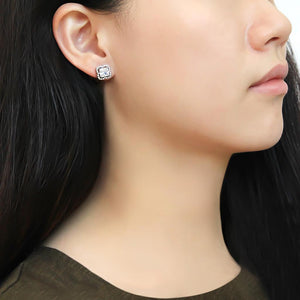 Stainless Steel Silverpeak Earrings with AAA Grade Cubic Zirconias