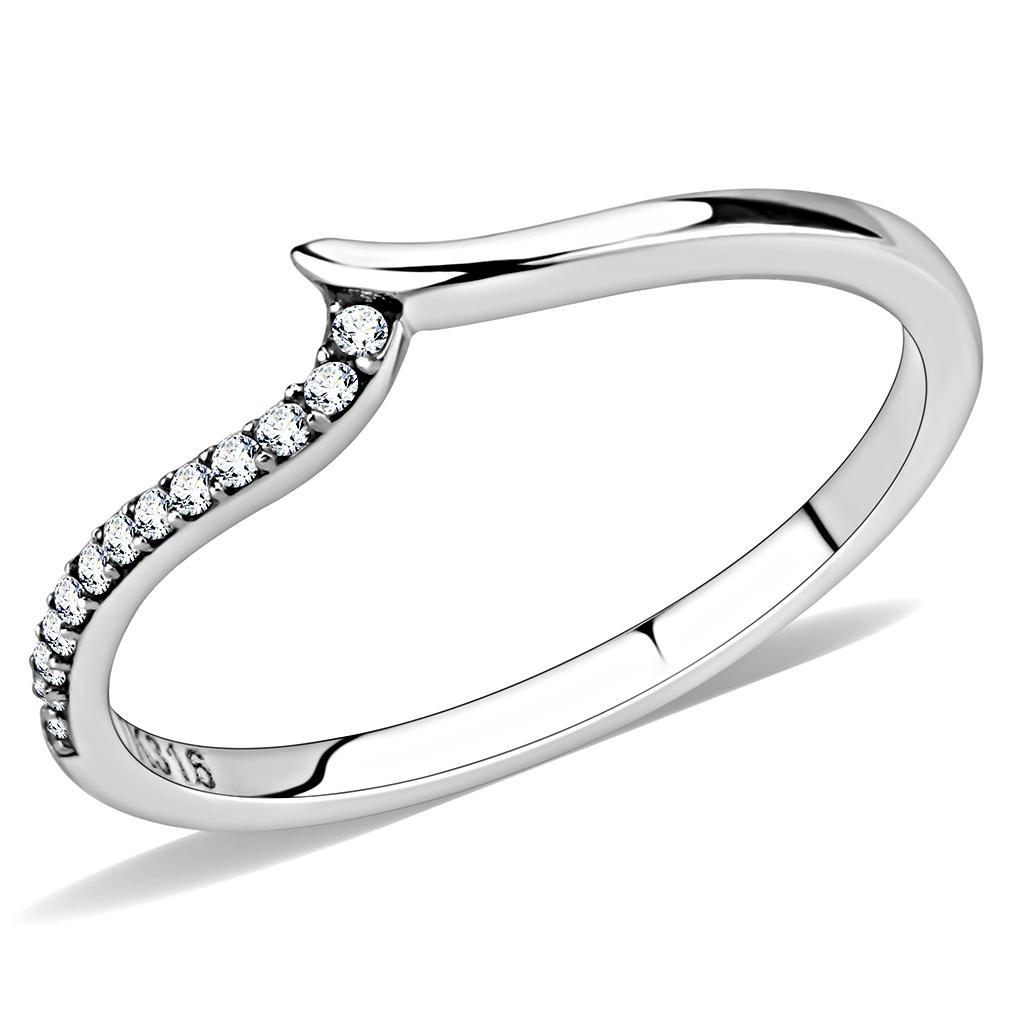 Stainless Steel Solstice Ring with AAA Grade Cubic Zirconias