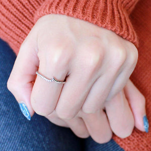 Stainless Steel Solstice Ring with AAA Grade Cubic Zirconias