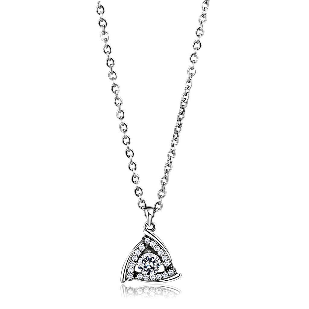 Stainless Steel Nova Necklace with AAA Grade Cubic Zirconias