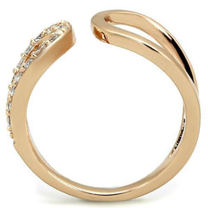14K Rose Gold-Plated Aurora Ring with AAA Cubic Zirconias