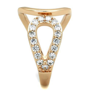 14K Rose Gold-Plated Aurora Ring with AAA Cubic Zirconias