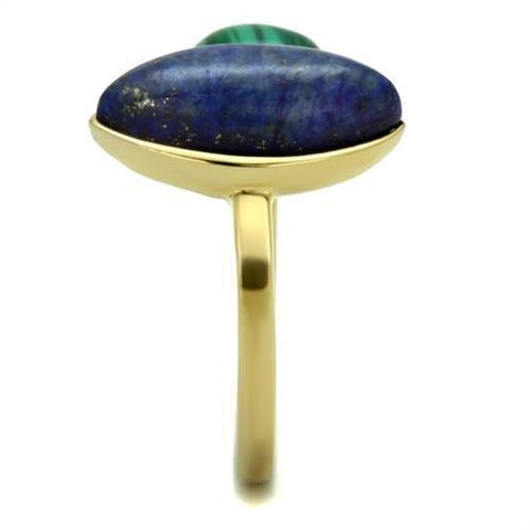 14K Gold-Plated Nadine Ring with Lapis Stone