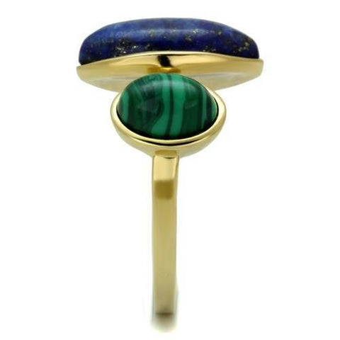 14K Gold-Plated Nadine Ring with Lapis Stone