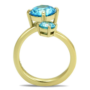 14K Gold-Plated Azure Ring with AAA Grade Cubic Zirconias