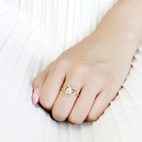 14K Gold-Plated Emily Ring with AAA Grade Cubic Zirconia