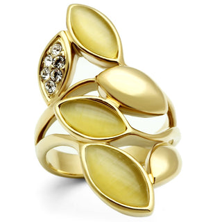 14K Gold-Plated Monteverde Ring with Leaf-Shaped Accents