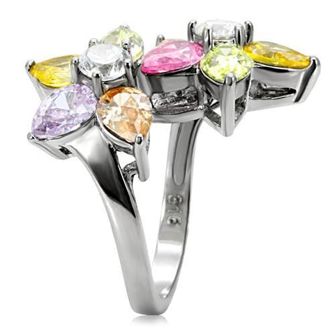 Multi-Colored Blossom Ring with AAA Grade Cubic Zirconias