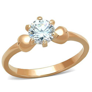 14K Rose Gold-Plated Padma Ring with AAA Grade Cubic Zirconia