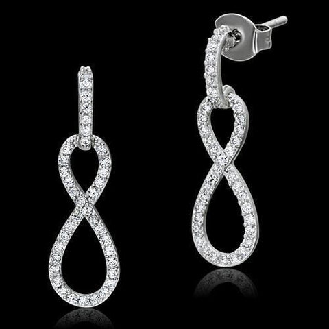 Rhodium-Plated 925 Sterling Silver Dara Earrings with AAA Grade Cubic Zirconias